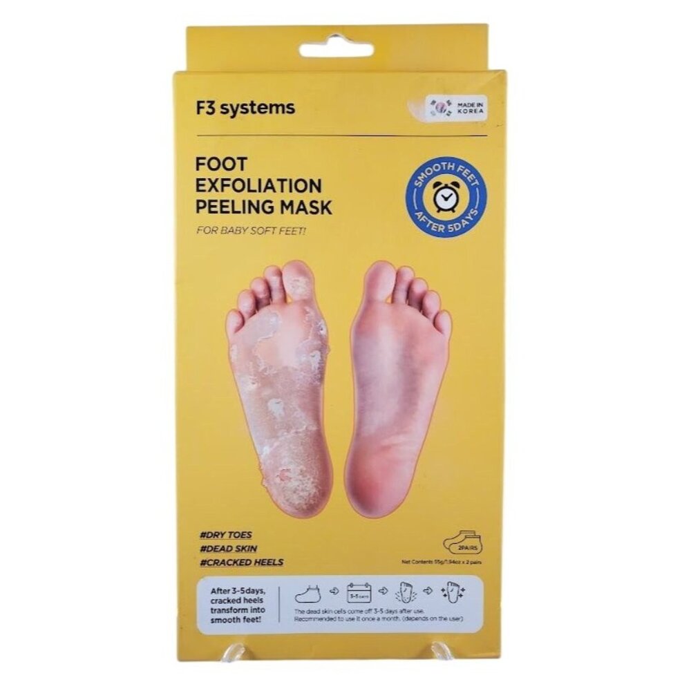 F3 Systems Foot Exfoliation Peeling Mask For Smooth Baby Soft Feet Moisturizing